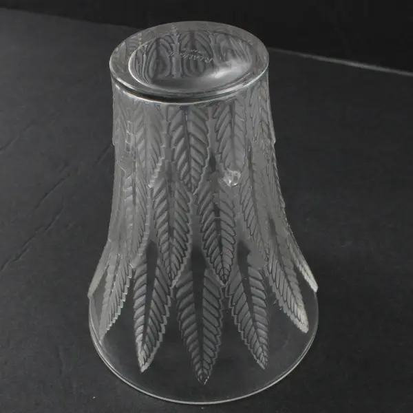 Rene Lalique France Vase Raised Fern Leaf Relief 1933 5in Fair