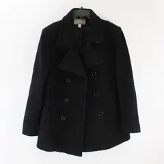 Croft & Barrow Women's XL Black Wool Blend Pea Coat Button Front