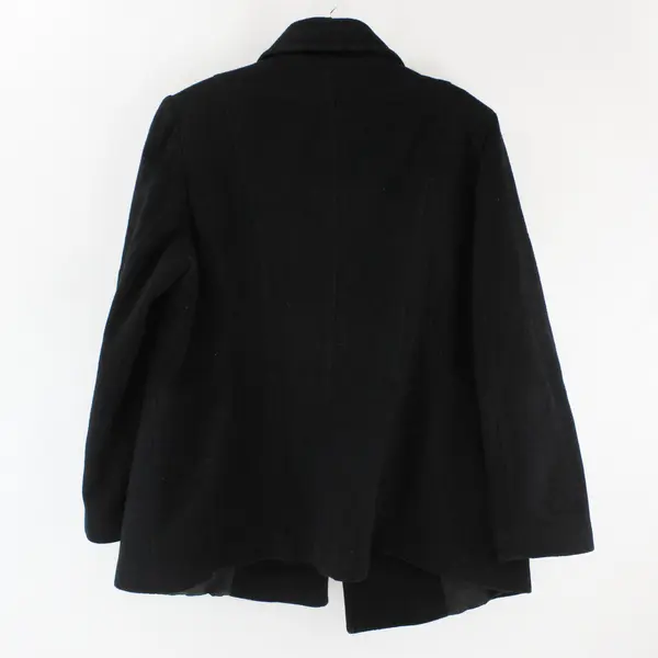 Croft & Barrow Women's XL Black Wool Blend Pea Coat Button Front