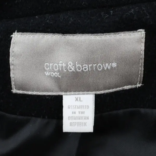 Croft & Barrow Women's XL Black Wool Blend Pea Coat Button Front