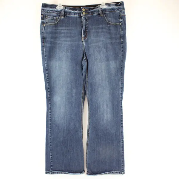 Lane Bryant High Rise Bootcut Jeans Tighter Tummy Dark Wash Blue 20R Womens