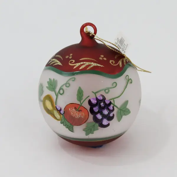 Department 56 Frosted Glass Ball Hand-Painted Mixed Fruit Christmas Ornament