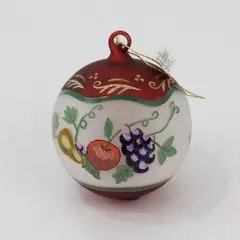 Department 56 Frosted Glass Ball Hand-Painted Mixed Fruit Christmas Ornament