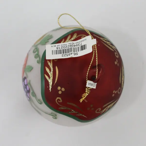 Department 56 Frosted Glass Ball Hand-Painted Mixed Fruit Christmas Ornament
