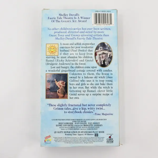 Hansel and Gretel VHS Tape 1996, Shelley Duvall's Faerie Tal Theatre #CF169 