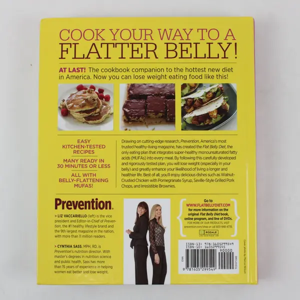 Flat Belly Diet! Cookbook Liz Vaccariello and Cynthia Sass 2008 HC MUFA Recipes