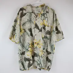Tommy Bahama Relax Short Sleeve Button Up Shirt Men's L Tropical Yellow Floral