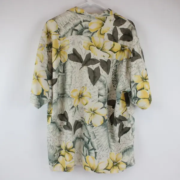 Tommy Bahama Relax Short Sleeve Button Up Shirt Men's L Tropical Yellow Floral
