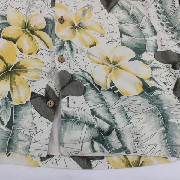 Tommy Bahama Relax Short Sleeve Button Up Shirt Men's L Tropical Yellow Floral