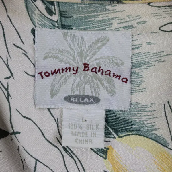 Tommy Bahama Relax Short Sleeve Button Up Shirt Men's L Tropical Yellow Floral