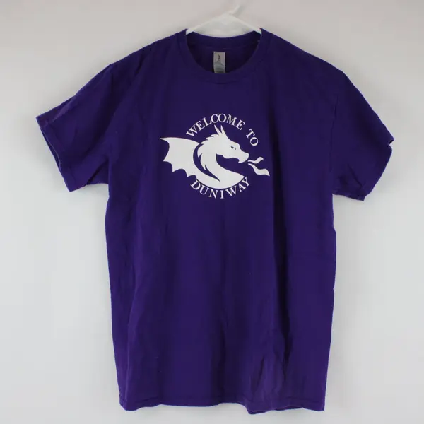 Gildan Purple "Welcome to  Duniway "Heavy Cotton Short Sleeve Shirt Unisex M