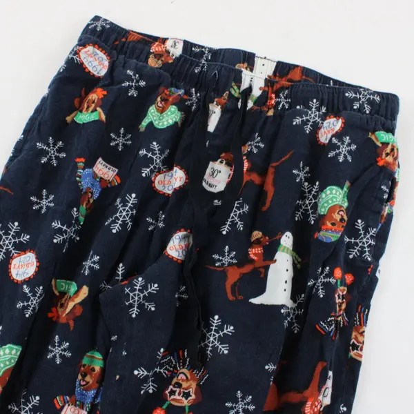 30th Anniversary Old Navy Christmas Dog Drawstring PJ Pants Size M