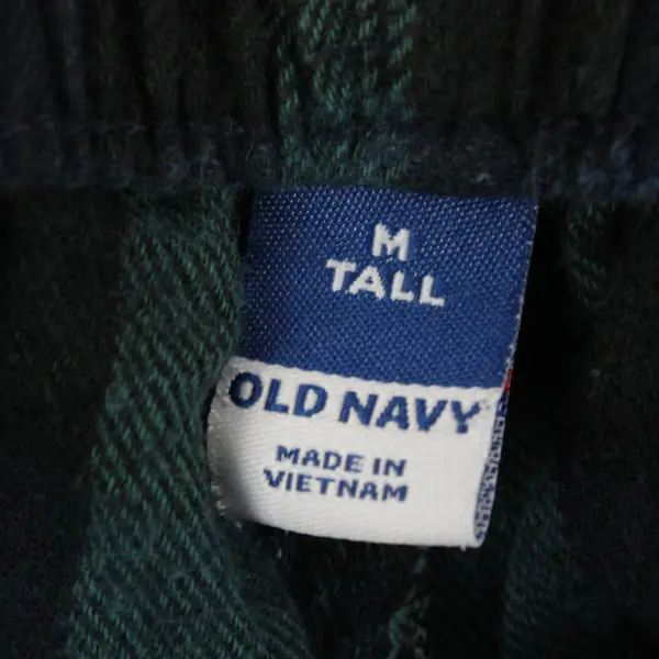 Old Navy Green and Blue Plaid Size M Tall Drawstring PJ Pants