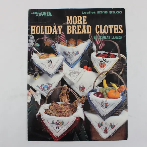 Vintage 1992 Leisure Arts More Holiday Bread Cloths by Deborah Lambein #2318