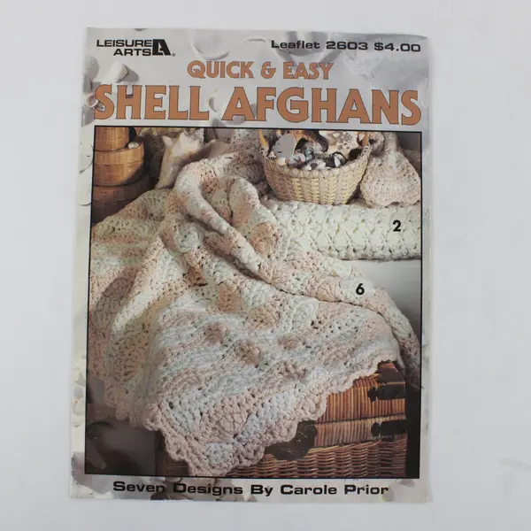 Vintage 1994 Leisure Arts Quick & Easy Shell Afghans Carole Prior 