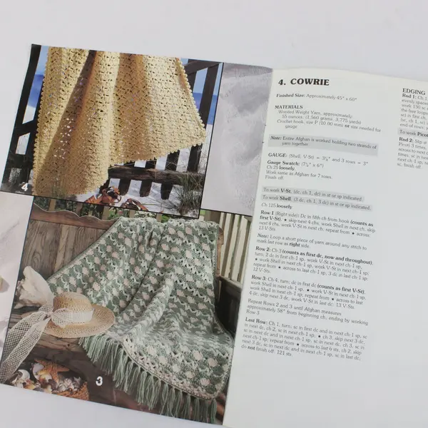 Vintage 1994 Leisure Arts Quick & Easy Shell Afghans Carole Prior 
