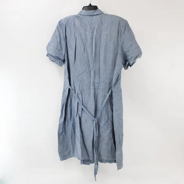 Vintage J.B.S. Blue Button-Front Midi Dress Women's 12 FLAWED