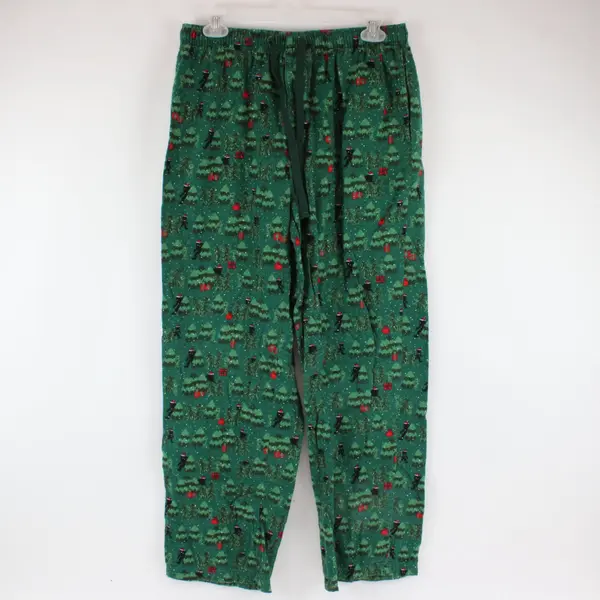 Redhead Green Big Foot Christmas Drawstring Pajama Pants Size M