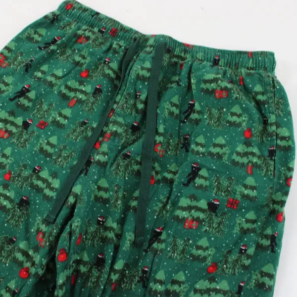 Redhead Green Big Foot Christmas Drawstring Pajama Pants Size M