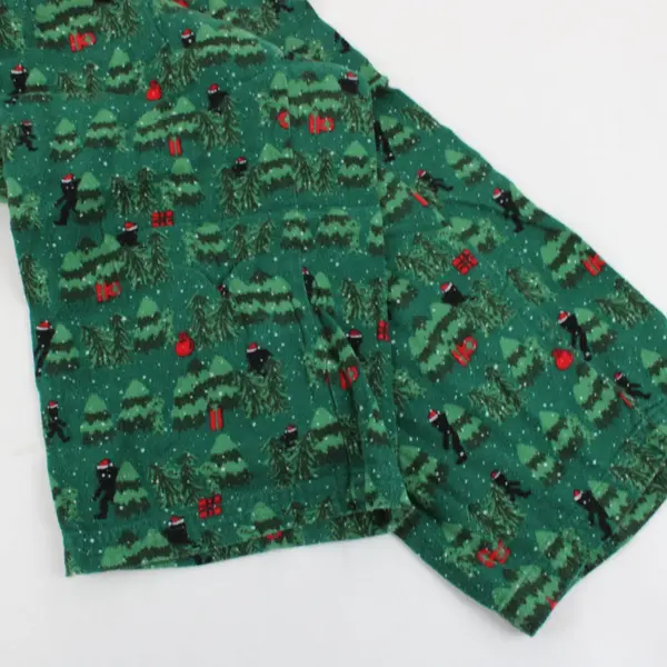 Redhead Green Big Foot Christmas Drawstring Pajama Pants Size M