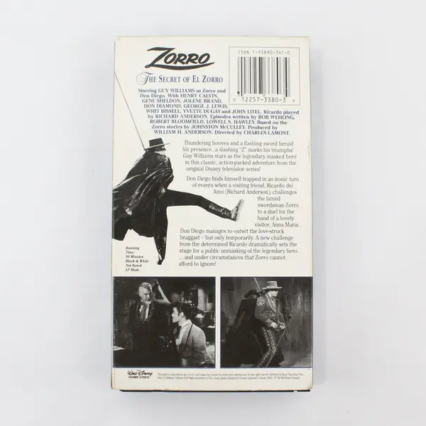 Disney’s Zorro: The Secret of El Zorro VHS Tape 1990 Vol. 1, 1994, #338 