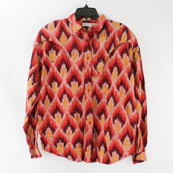 Vintage Side Saddle Southwestern Women's Large Long Sleeve Button-Up Shirt