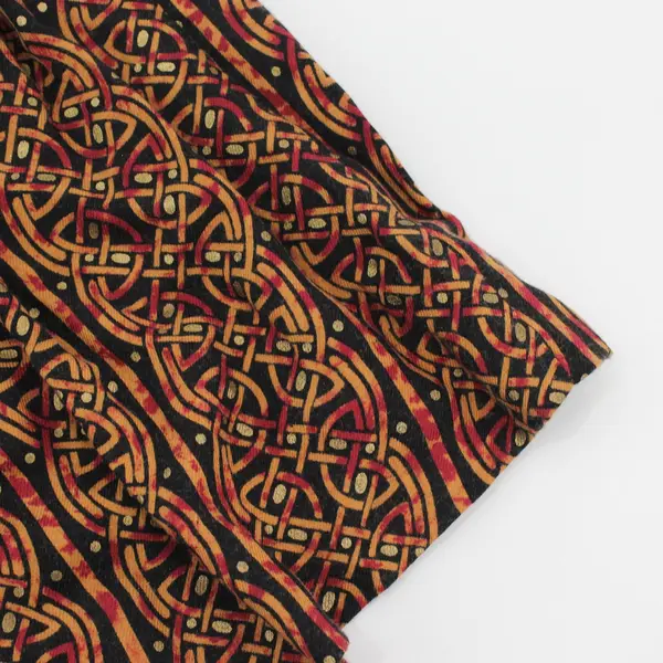 VTG Norton McNaughton Orange Red Black Patterned Midi Skirt Women's 14