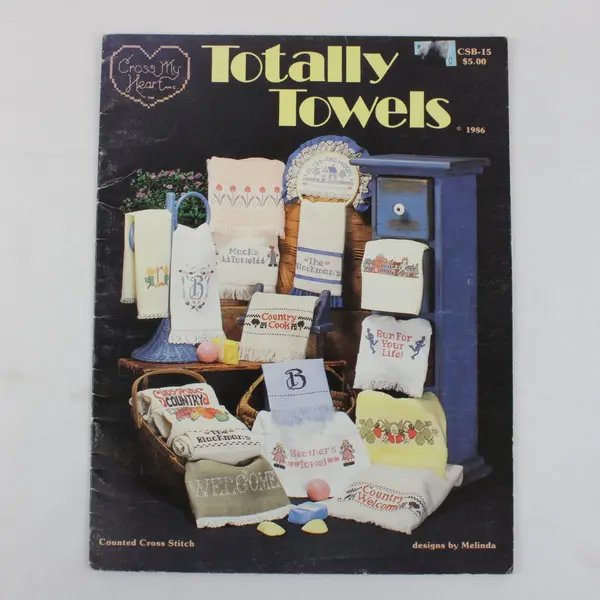 Vintage Cross My Heart Totally Towels Melinda 1986 Counted Cross Stitch Booklet