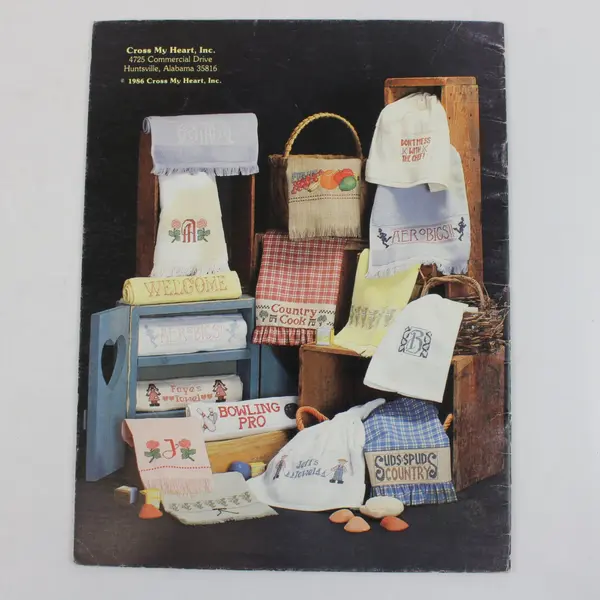 Vintage Cross My Heart Totally Towels Melinda 1986 Counted Cross Stitch Booklet