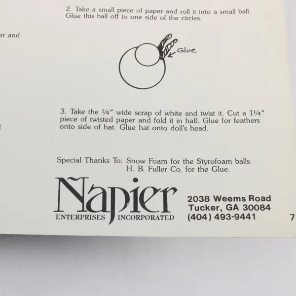 Vintage 1988 Napier Paper Dolls Using Paper Capers Jackie and April Stephens 