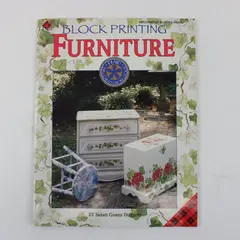 VTG Plaid Block Printing Furniture Susan Goans Driggers Decorator Blocks 1995 