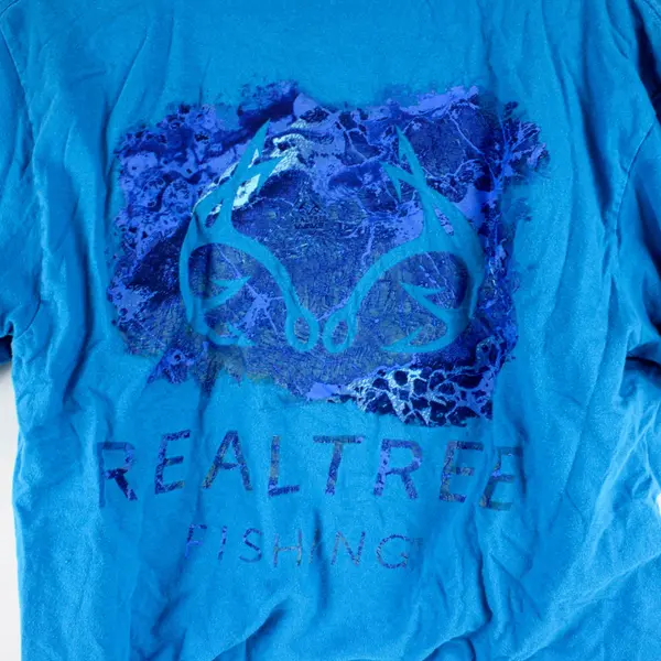 Realtree Fishing T-Shirt Men's Medium M 38-40 Blue Short Sleeve