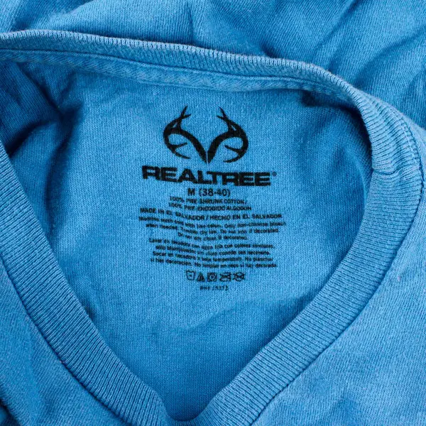 Realtree Fishing T-Shirt Men's Medium M 38-40 Blue Short Sleeve