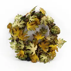 14 Inch Green Autumn Harvest Artificial Wreath Fall Decor Door Mantel