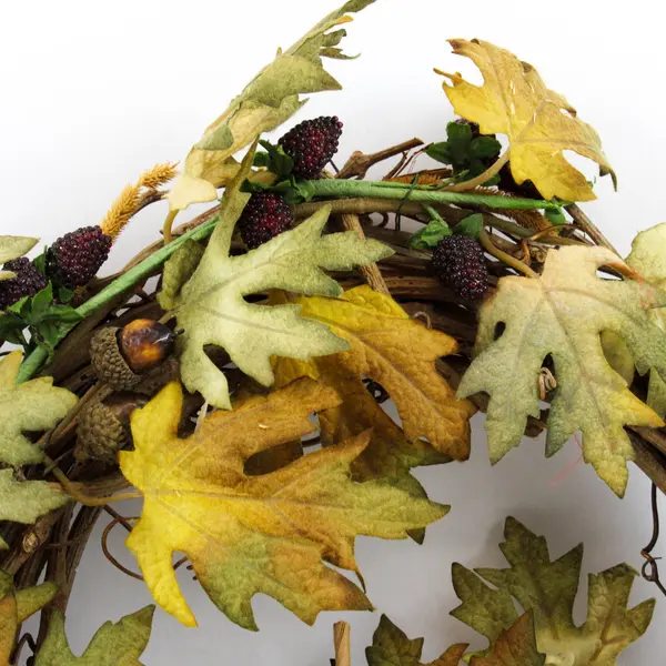 14 Inch Green Autumn Harvest Artificial Wreath Fall Decor Door Mantel