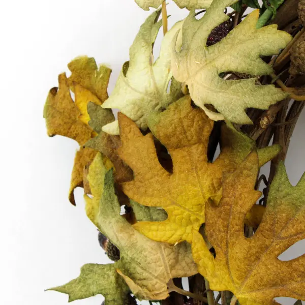14 Inch Green Autumn Harvest Artificial Wreath Fall Decor Door Mantel