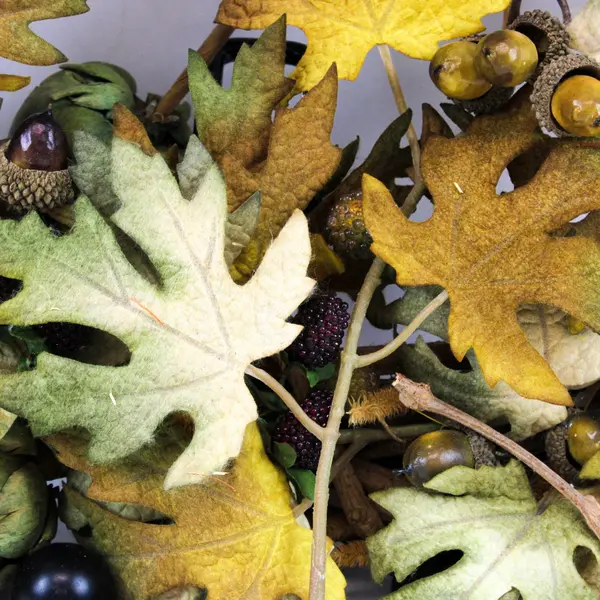 14 Inch Green Autumn Harvest Artificial Wreath Fall Decor Door Mantel