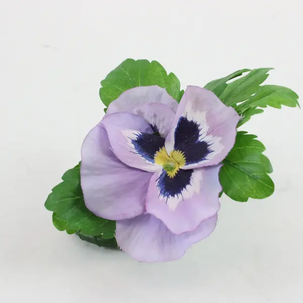 Lot of 7 ENSCO Purple Artificial Pansy Violet Flowers Floral Décor