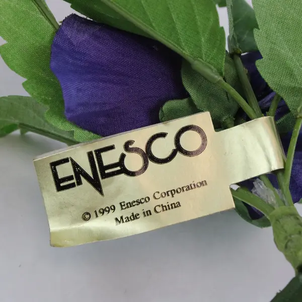 Enesco Lot of 9 Artificial Red Purple Pansy Flower Napkin Rings