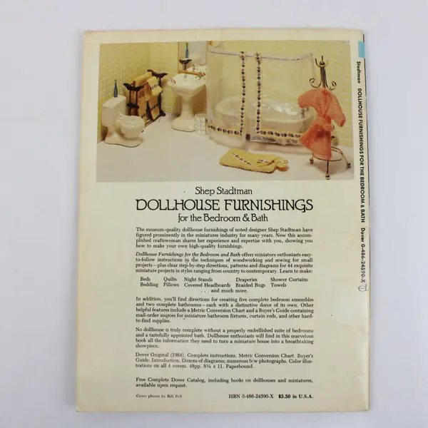 Dollhouse Furnishings for Bedroom & Bath Shep Stadtman 1984 PB Dover Series 
