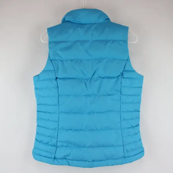 Lands End Women's S Neon Blue Sleeveless Mock Neck Full Zip Puffer Vest