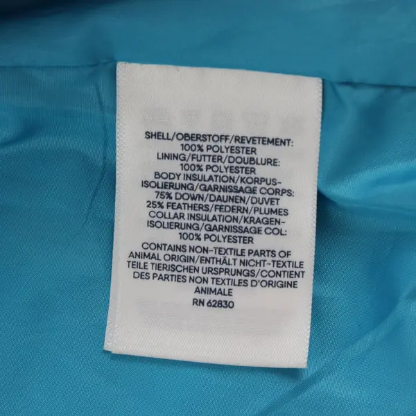 Lands End Women's S Neon Blue Sleeveless Mock Neck Full Zip Puffer Vest