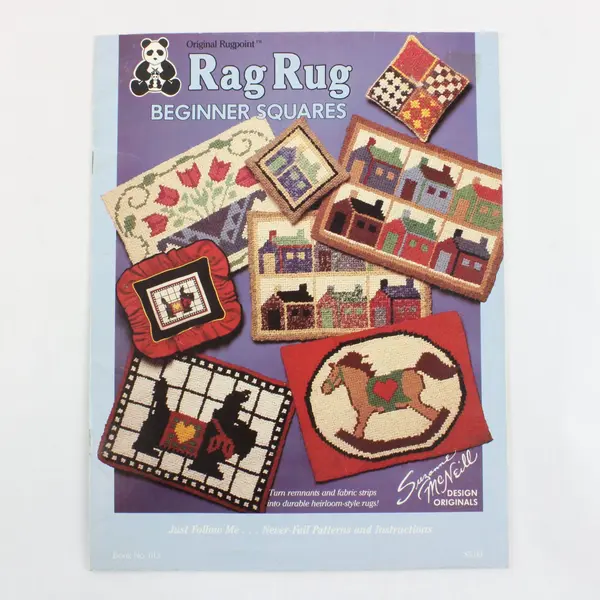 Vintage Original Rugpoint Rag Rug Beginner Squares 1985 From Design Originals PB