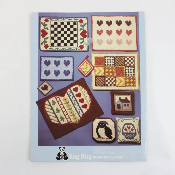 Vintage Original Rugpoint Rag Rug Beginner Squares 1985 From Design Originals PB