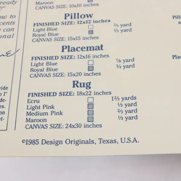 Vintage Original Rugpoint Rag Rug Beginner Squares 1985 From Design Originals PB