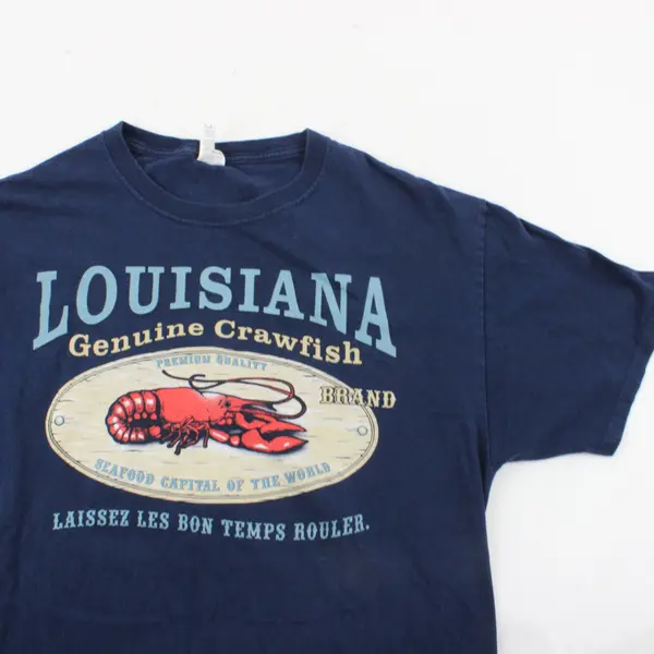 Fruit of the Loom Louisiana Genuine Crawfish Short Sleeve Shirt Size M