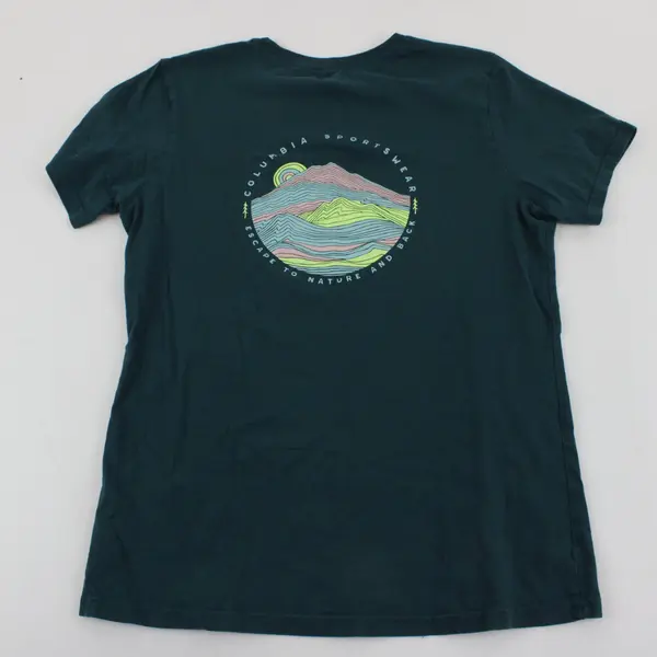 Columbia Sportswear "Escape to Nature and Back" Dark Turquoise T-Shirt Women's S