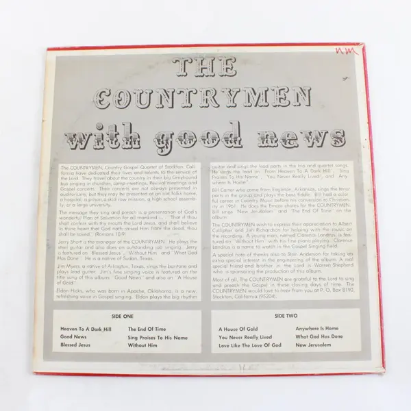 Psalms Records The Countrymen With Good News 12in Vinyl LP