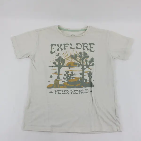 Wonder Nation Off White Explore Your World Short Sleeve T-Shirt Youth L 10-12