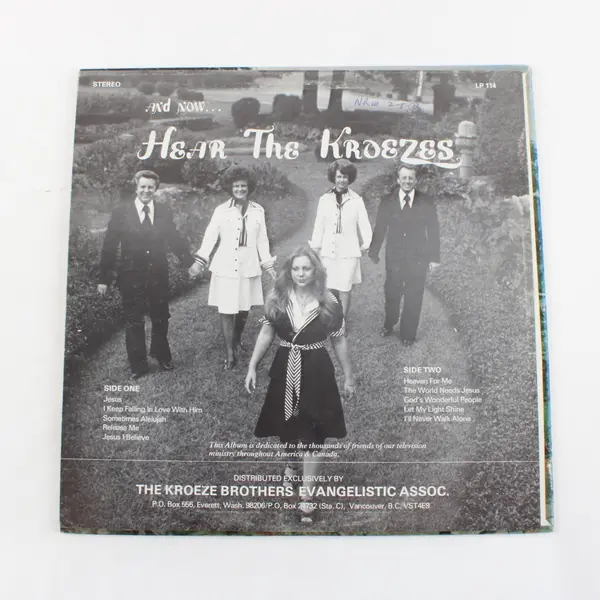 And Now...Hear The Kroezes LP 114 12" Vinyl Record Folk Gospel